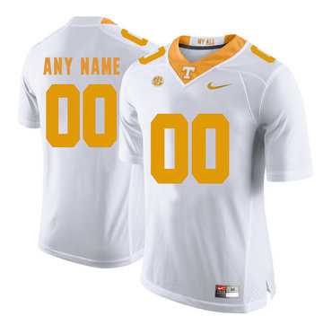 Mens Tennessee Volunteers White Customized College Football Jersey